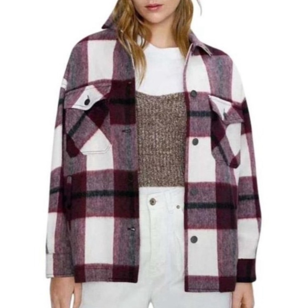 Zara Plaid Flannel Oversized Jacket - S